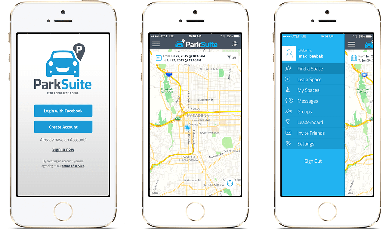 Images of ParkSuite Mobile app