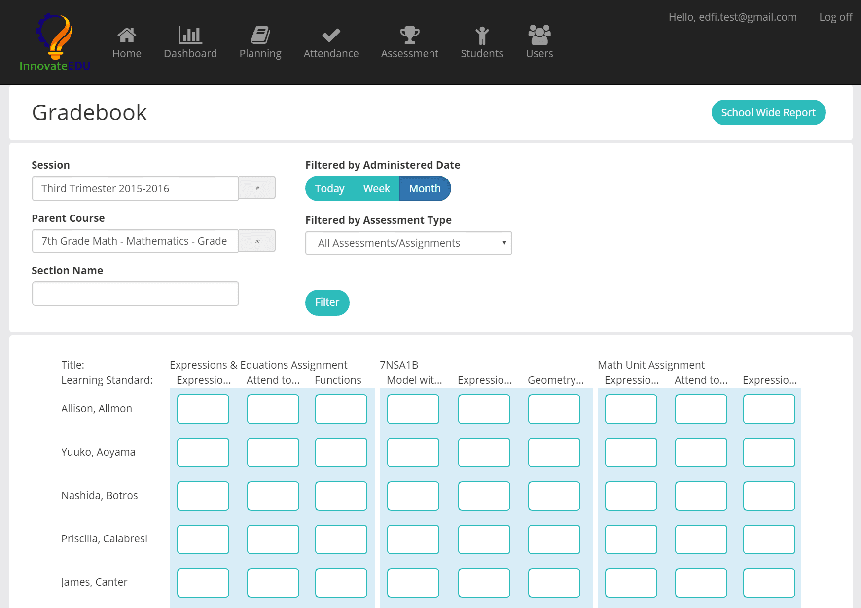 Screenshot of Cortex Learning Management System